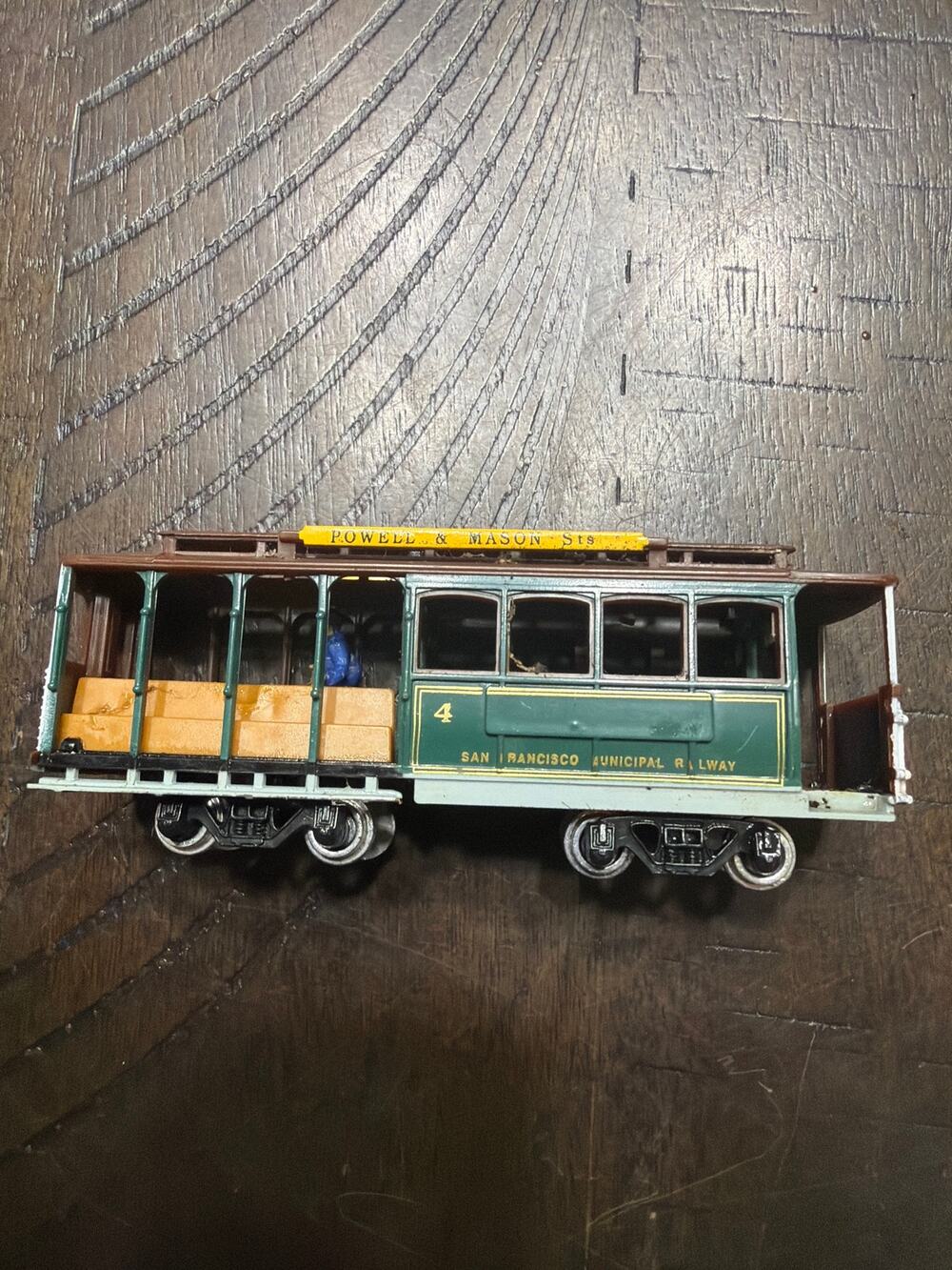 HO Scale San Francisco Cable Car Powell Mason St Non Powered Trolley Model Vtg